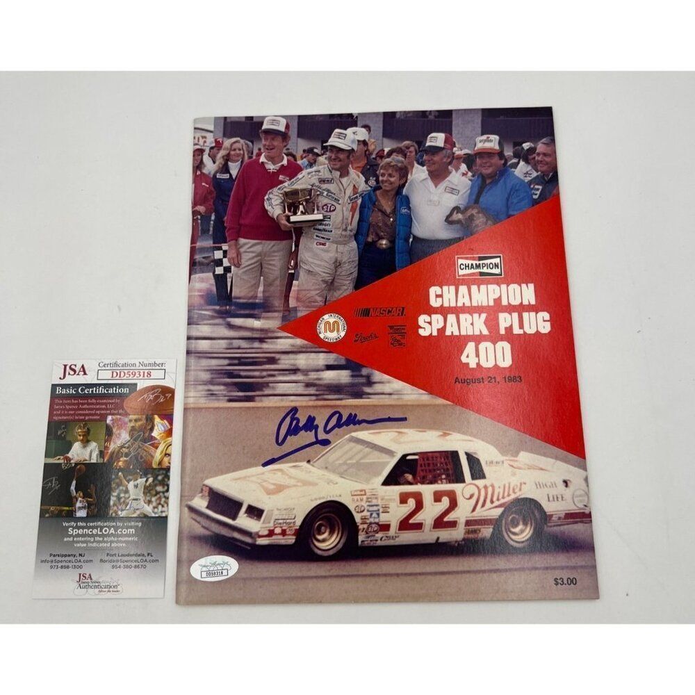 Bobby Allison Signed Vintage Program 1983 Champion Spark Plug 400 JSA COA